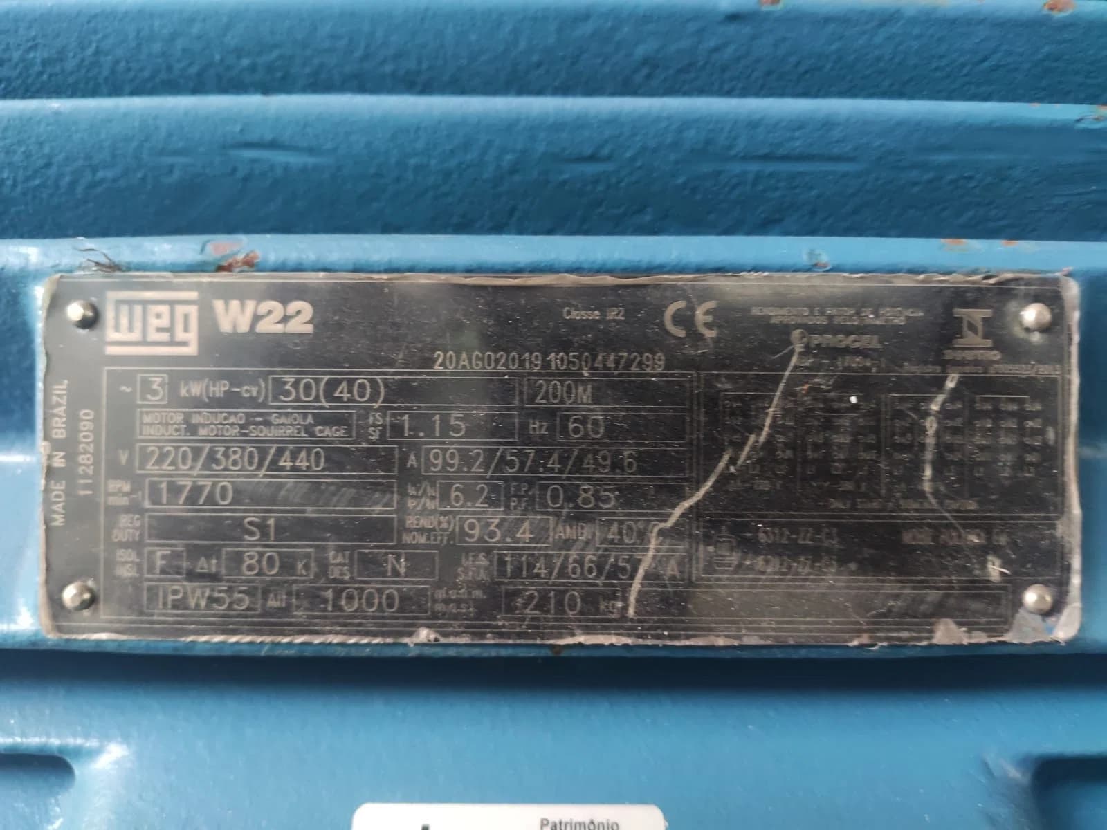 Weg Motor Trif 40cv 4p 200m 220/380/440 - Foto 2