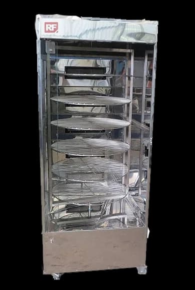 Maquina Assar Frangos e Carnes Giratória em Inox RF160K (queimadores a Gás) 08 Grelhas